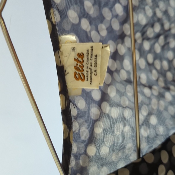 Vintage Elite Sheir Polka Dot Button Down Blouse - Picture 2 of 4